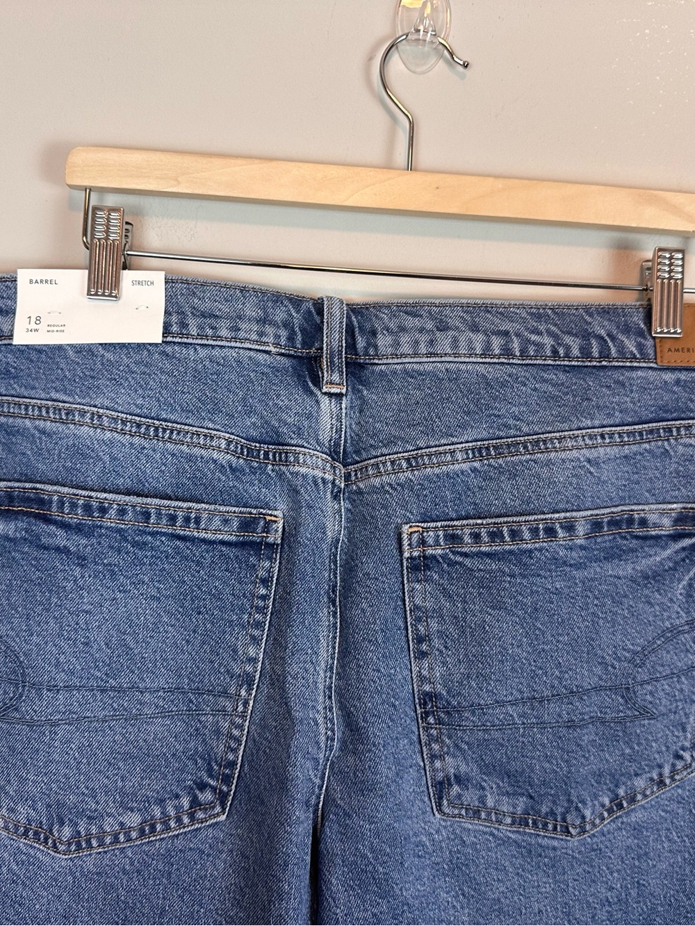 American Eagle Stretch Barrel Jeans Tinted Medium Stretch Size 18 (34W) - Picture 9 of 16